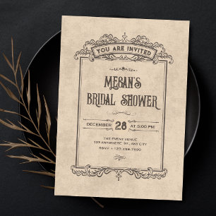 Invitation Mariage gothique vintage sous une arche
