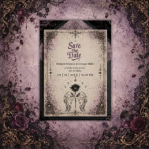Mariage Gothique Violet Médiéval Rose Crâne Lune