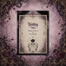 Mariage Gothique Violet Médiéval Rose Crâne Lune