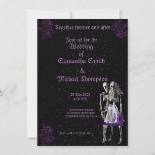 Invitation Mariage gothique violet personnalisable
