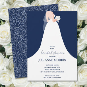 Invitation Mariage Gown sur la Fête des mariées bleue de la m