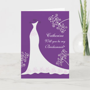 Invitation Mariage gown, tourbillonne sur violet Bridesmaid