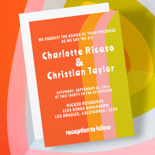 Invitation Mariage Gras rétro Citrus