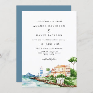 Invitation Mariage grec d'été sur la plage méditerranéenne mo