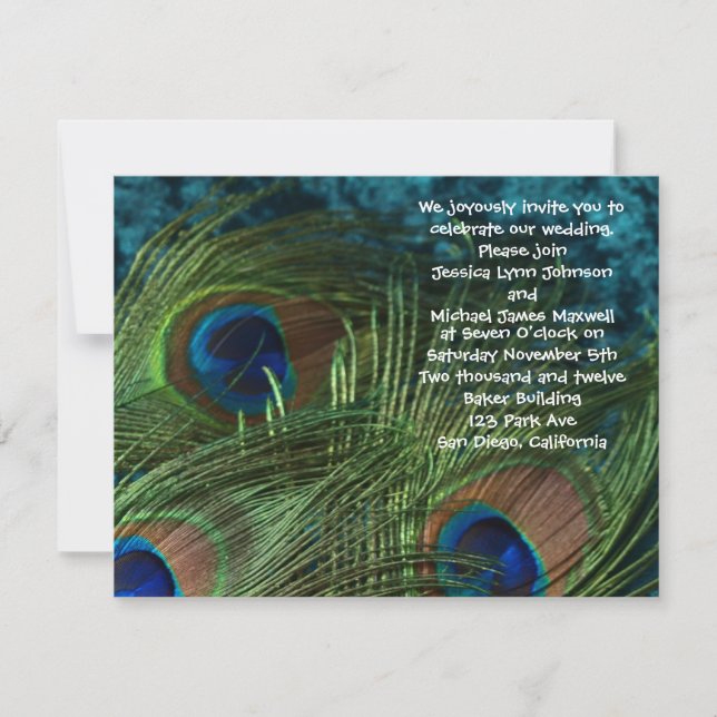 Invitation Mariage Green Peacock (Devant)