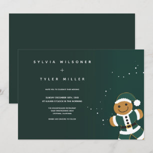 Invitation Mariage Green White Gingerbread Père Noël Invitati
