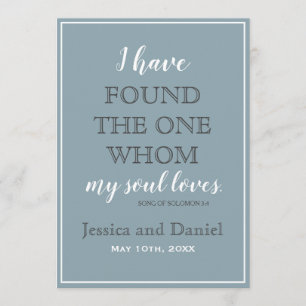 Invitation Mariage gris de fusain bleu de Dusty