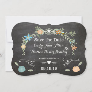 Invitation Mariage Guirlande Florale Aqua Rose Menthe Tableau