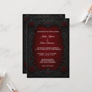 Invitation Mariage Halloween Gothique Élégant