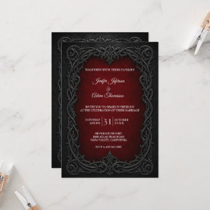 Invitation Mariage Halloween Gothique Élégant