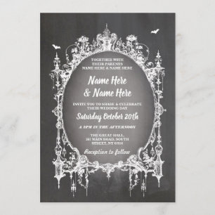 Invitation Mariage Halloween Horreur cadre gothique Invitatio