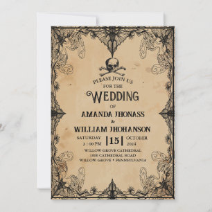 Invitation mariage Halloween horreur vintage Gothique Frame f