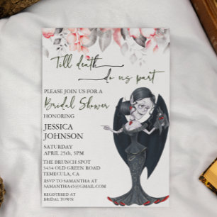 Invitation Mariage Halloween Vampire Noir Rouge