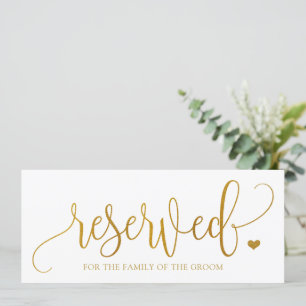 Invitation Mariage Hanging Réservé Signal - Faux Gold Foil