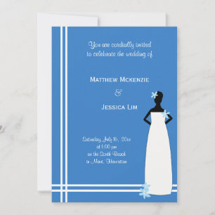 Invitation Mariage hawaïen (bleu)
