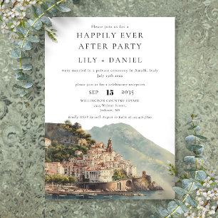 Invitation Mariage heureux à Amalfi Italie pour toujours