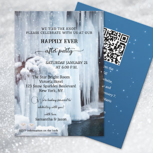 Invitation Mariage heureux à tout jamais cascade hivernale 