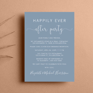 Invitation Mariage Heureux Jamais Après La Réception Bleue Du