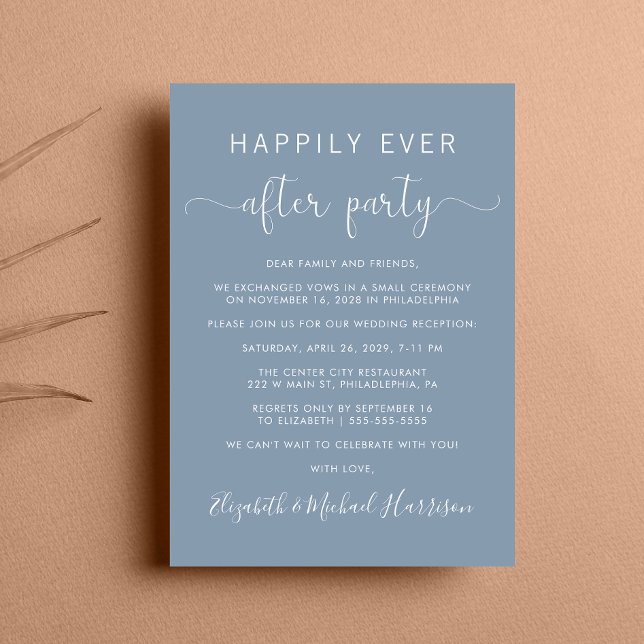 Invitation Mariage Heureux Jamais Après La Réception Bleue Du (From private vows to a grand party - invite family and friends to celebrate your marriage!)