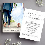 Invitation Mariage Heureux Jamais Après La Réception Photo Du<br><div class="desc">Élégant elopement ou petit faire-part mariage pour informer la famille et les amis que vos plans de mariage ont changé, et vous avez fui ou réduit le nombre d'invités à votre mariage, et de les invitation à une réception de mariage ou fête. Sur le devant, "Happily Ever After Party" est...</div>