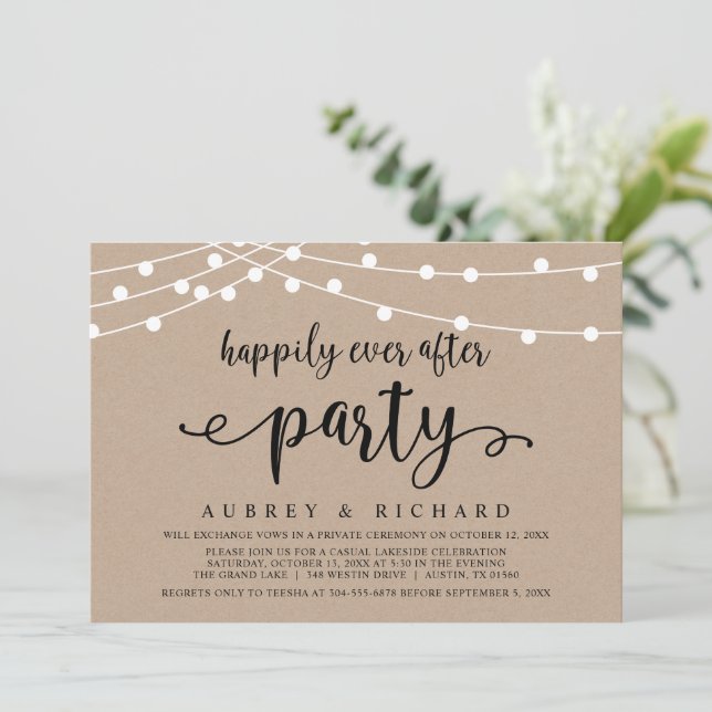 Invitation Mariage heureux pour toujours Fuite de mariage Fêt (Debout devant)