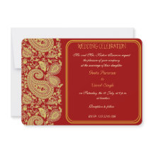 mariage hindou du paisley rouge et or