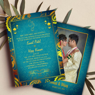 Invitation Mariage hindou indien avec deux images et Ganesha