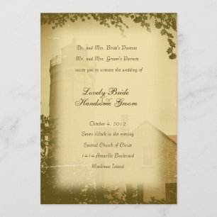 Invitation Mariage historique de ville de Mackinaw de phare
