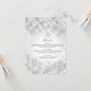 Invitation Mariage Hivernal aux Flocons de Neige Blancs Détai