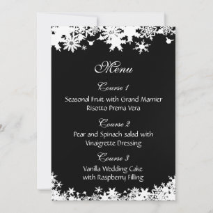 Invitation Mariage hivernal aux flocons noirs
