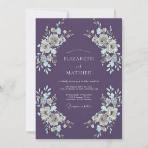 Invitation Mariage hivernal d'améthyste d'humeur