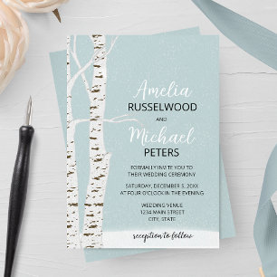 Invitation Mariage hivernal de Birch Tree