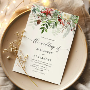 Invitation Mariage hivernal élégant et persistant