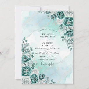 Invitation Mariage hivernal menthe sérène