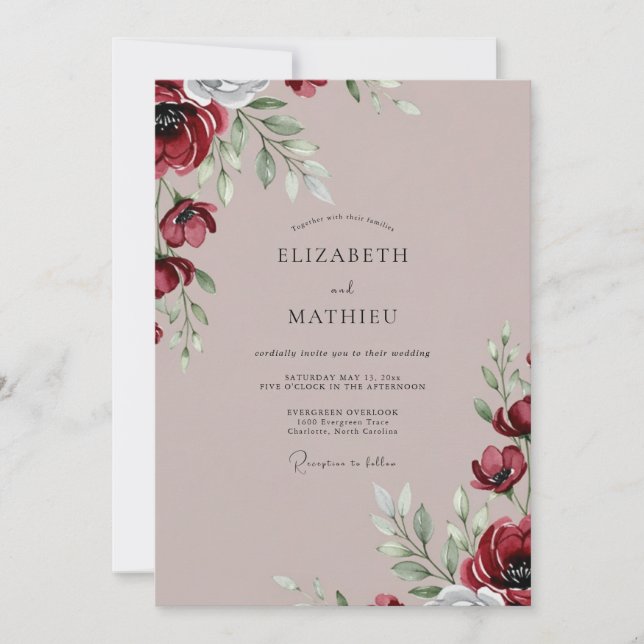 Invitation Mariage hivernal pittoresque en Bourgogne (Devant)