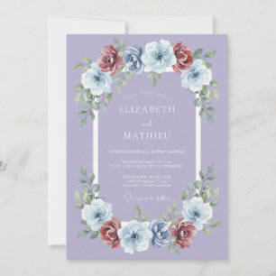 Invitation Mariage hivernal pittoresque lavande