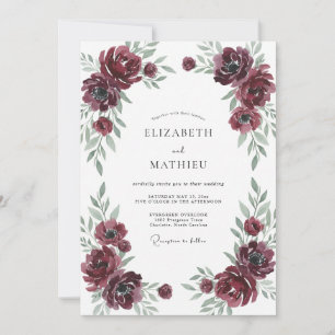 Invitation Mariage hivernal profond bordeaux