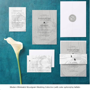 Invitation Mariage hivernal rustique moderne classique