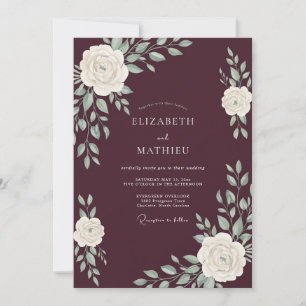 Invitation Mariage hivernal serein bordeaux