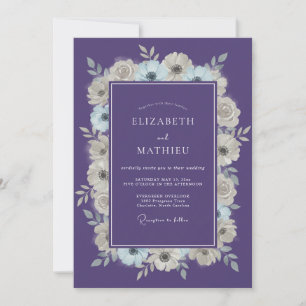 Invitation Mariage hivernal violet et sombre
