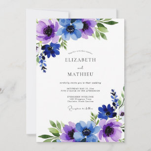 Invitation Mariage hivernal violet lumineux