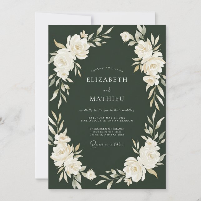 Invitation Mariage Hunter Cream Petal (Devant)