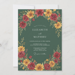 Invitation Mariage Hunter Gold Dahlia