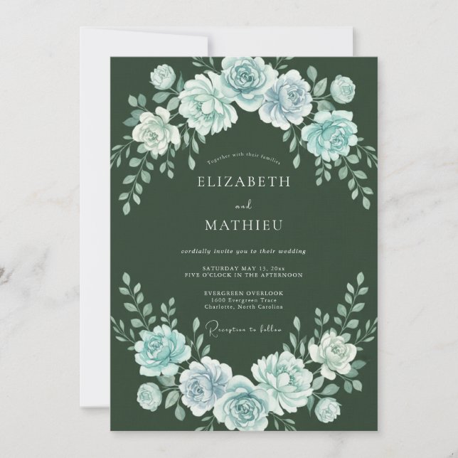 Invitation Mariage Hunter Icy Petal (Devant)