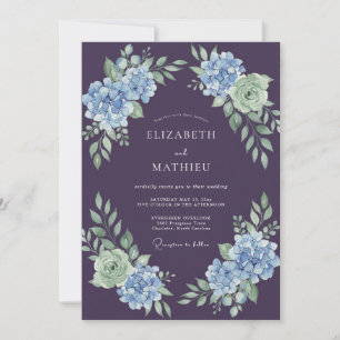 Invitation Mariage Hydrangea Prune Sauge Eucalyptus