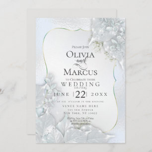 Invitation MARIAGE   Icy Blue Pearl Shimmer