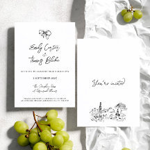 Mariage Illustration Main Levée Encre Fantaisiste
