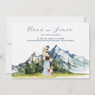 Invitation Mariage Illustré de Montagne Rustique