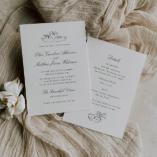 Invitation Mariage illustré tout-en-un des cygnes capricieux