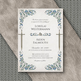 Invitation Mariage Imaginaire Swords Gamer